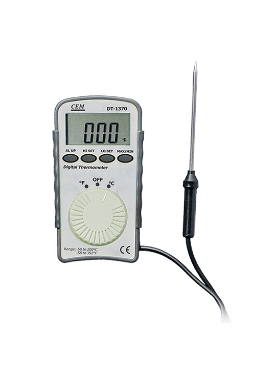 Термометр контактный с разрешением 0,1 градусов C/0,1 градусов F во всем диапазоне измерений CEM DT-1370 Пирометры (бесконтактные термометры)