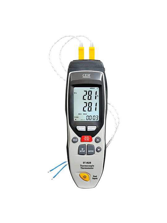 Термометр с термопарами типа K/J/T один вход CEM DT-852A-P Пирометры (бесконтактные термометры)