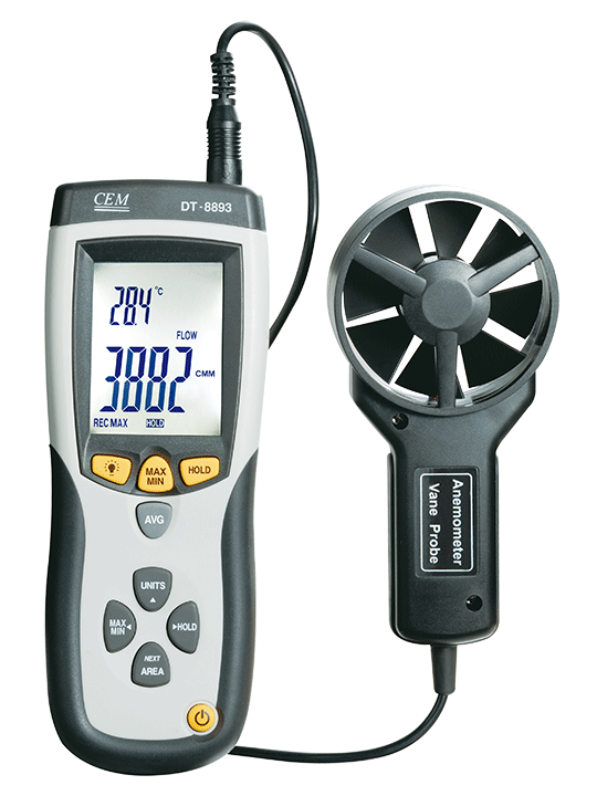 Термоанемометр CFM/CMM со встроенным бесконтактным ИК-термометром CEM DT-8893 Инфракрасные лампы для сушки